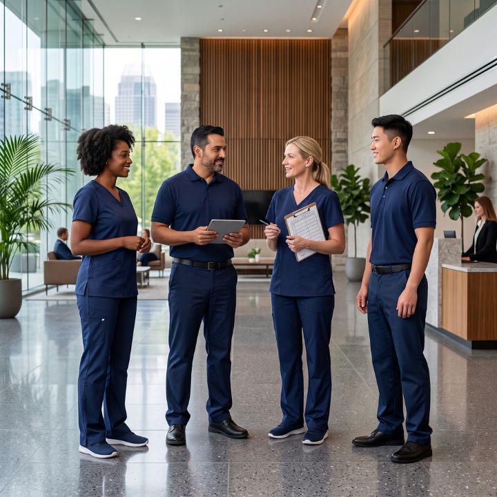 Evercrest professional cleaning a commercial office